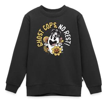 Geisterpolizisten, keine Ruhe! Polizist Spooky Hal - Kinder Premium Organic Sweatshirt - Schwarz - Vorne - AI Model Kid Female (0cm)
