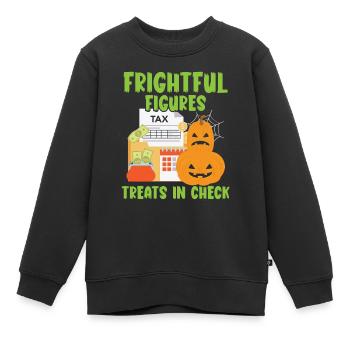 Figurines terrifiantes traite en Check Hallow - Sweat Premium enfant bio - noir - Devant - AI Model Kid Female (0cm)