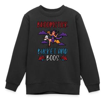 Besenstiel und Eimer Hausmeister Halloween - Kinder Premium Organic Sweatshirt - Schwarz - Vorne - AI Model Kid Female (0cm)