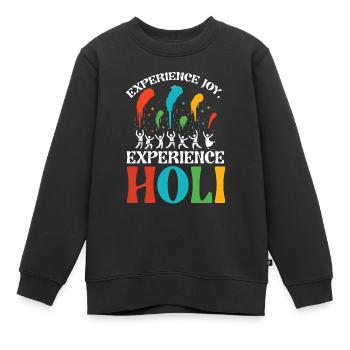 Joyeuse Holi Salutations Hindouisme Festival Indien - Sweat Premium enfant bio - noir - Devant - AI Model Kid Female (0cm)
