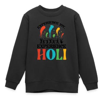 Joyeuse Holi Salutations Hindouisme Festival Indien - Sweat Premium enfant bio - noir - Devant - AI Model Kid Female (0cm)