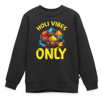 Happy Holi Grüße Hinduismus Indisches Fest - Kinder Premium Organic Sweatshirt - Schwarz - Vorne - AI Model Kid Female (0cm)