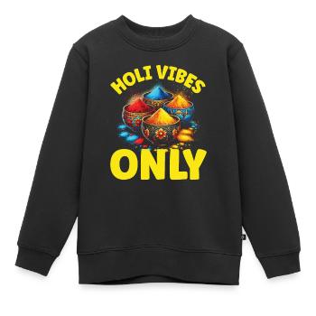 Joyeuse Holi Salutations Hindouisme Festival Indien - Sweat Premium enfant bio - noir - Devant - AI Model Kid Female (0cm)