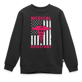 Medical Assistant American Flag Medical Assistant - Sweat Premium enfant bio - noir - Devant - AI Model Kid Female (0cm)