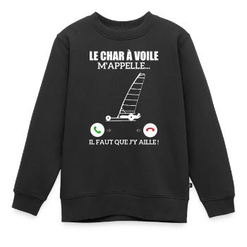 Die Sandyacht ruft mich - Kinder Premium Organic Sweatshirt - Schwarz - Vorne - AI Model Kid Female (0cm)