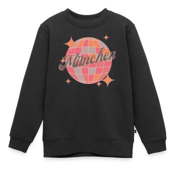 München City Retro Vintage pink party stadt - Kinder Premium Organic Sweatshirt - Schwarz - Vorne - AI Model Kid Female (0cm)