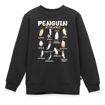 Pinguin Pinguine Tiere der Welt Pinguinliebe - Kinder Premium Organic Sweatshirt - Schwarz - Vorne - AI Model Kid Female (0cm)
