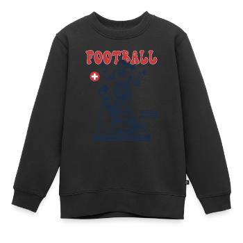 Foul mit Haltung: Schweizer Fußballerin Shirt - Kinder Premium Organic Sweatshirt - Schwarz - Vorne - AI Model Kid Female (0cm)