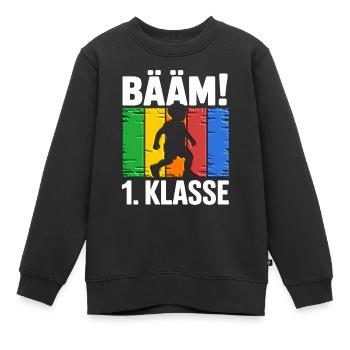 1ère classe Bääm - Sweat Premium enfant bio - noir - Devant - AI Model Kid Female (0cm)
