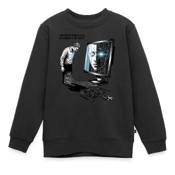 The Reflection is a Lie - Kids Premium Organic Sweatshirt - black - Front - AI Model Kid Female (0cm)