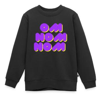 Om Nom Nom - Sweat Premium enfant bio - noir - Devant - AI Model Kid Female (0cm)