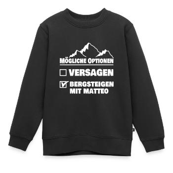 Vorname matteo - Kinder Premium Organic Sweatshirt - Schwarz - Vorne - AI Model Kid Female (0cm)