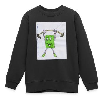 Note Zettel Sport Pumper dessin dessin de peinture Haltère - Sweat Premium enfant bio - noir - Devant - AI Model Kid Female (0cm)