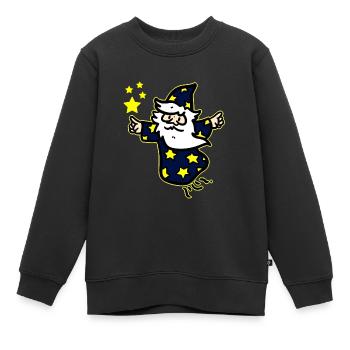 Étoile ciel nuages magicien nuit magicien étincelle - Sweat Premium enfant bio - noir - Devant - AI Model Kid Female (0cm)