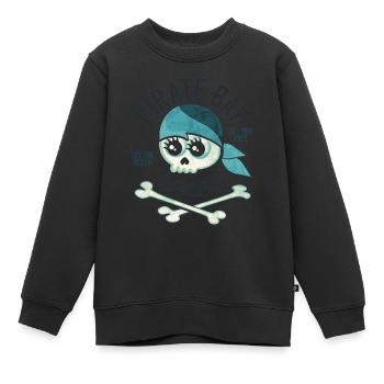 Cartoon Piraten Totenkopf Shirt | Schatzinsel - Kinder Premium Organic Sweatshirt - Schwarz - Vorne - AI Model Kid Female (0cm)