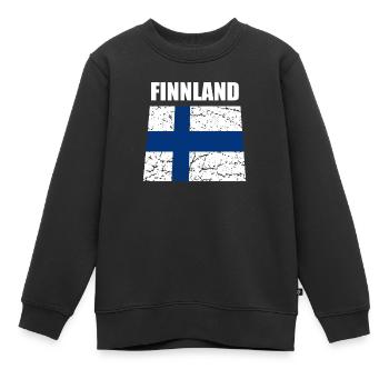 Finlande drapeau Scandinavie Helsinki voyage vacances - Sweat Premium enfant bio - noir - Devant - AI Model Kid Female (0cm)