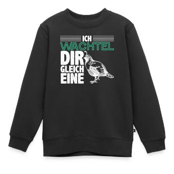 Wachtel - Kinder Premium Organic Sweatshirt - Schwarz - Vorne - AI Model Kid Female (0cm)