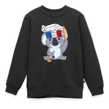 Frankreich Koch Koala Bäcker Paris Cuisine Chef - Kinder Premium Organic Sweatshirt - Schwarz - Vorne - AI Model Kid Female (0cm)