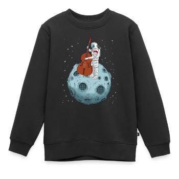 Kontrabass Geschenk Astronaut Big Band Kontrabass - Kinder Premium Organic Sweatshirt - Schwarz - Vorne - AI Model Kid Female (0cm)