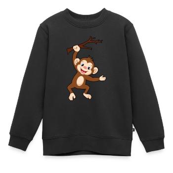 Affe auf Ast - Kinder Premium Organic Sweatshirt - Schwarz - Vorne - AI Model Kid Female (0cm)