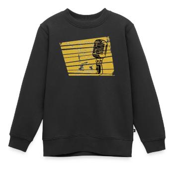Mikrophon Microphone Musik Sänger Sängerin - Kinder Premium Organic Sweatshirt - Schwarz - Vorne - AI Model Kid Female (0cm)