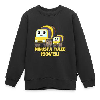 Je vais être un grand frère moulin à béton. - Sweat Premium enfant bio - noir - Devant - AI Model Kid Female (0cm)