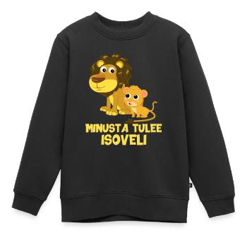 Je vais être un grand frère lion futur cadeau leo - Sweat Premium enfant bio - noir - Devant - AI Model Kid Female (0cm)