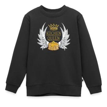 Küchenqueen Backen Design mit Kuchen - Kinder Premium Organic Sweatshirt - Schwarz - Vorne - AI Model Kid Female (0cm)