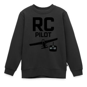 RC Modellflugzeuge Flugzeug Flugzeug Pilot lustiges Geschenk - Kinder Premium Organic Sweatshirt - Schwarz - Vorne - AI Model Kid Female (0cm)