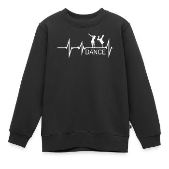 Danse école de danse cadeau battement de cœur - Sweat Premium enfant bio - noir - Devant - AI Model Kid Female (0cm)