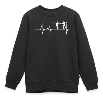 Danse école de danse cadeau battement de cœur - Sweat Premium enfant bio - noir - Devant - AI Model Kid Female (0cm)