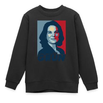 Annalena Baerbock Politik Politikerin Grün - Kinder Premium Organic Sweatshirt - Schwarz - Vorne - AI Model Kid Female (0cm)
