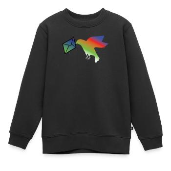 Carrier pigeons picture pigeons design - Kids Premium Organic Sweatshirt - black - Front - AI Model Kid Female (0cm)