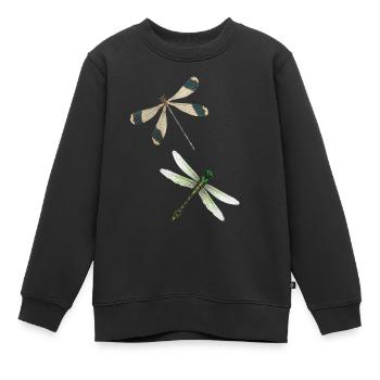 Dragonfly Insect Yoga Meditation Summer Pattern - Kids Premium Organic Sweatshirt - black - Front - AI Model Kid Female (0cm)