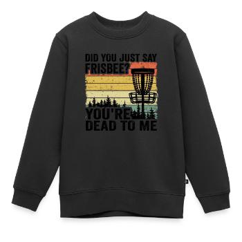Disc Golf Sort Vintage Disc Golfer cadeau - Sweat Premium enfant bio - noir - Devant - AI Model Kid Female (0cm)