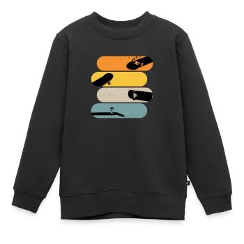 Skateboards Retro Skateboard - Kinder Premium Organic Sweatshirt - Schwarz - Vorne - AI Model Kid Female (0cm)