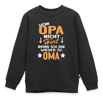 Mein Opa Enkelkind Jungen Enkel Großvater - Kinder Premium Organic Sweatshirt - Schwarz - Vorne - AI Model Kid Female (0cm)
