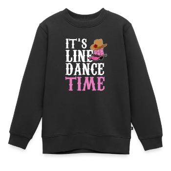 C’est line dance Time Line Dancing Country Music - Sweat Premium enfant bio - noir - Devant - AI Model Kid Female (0cm)
