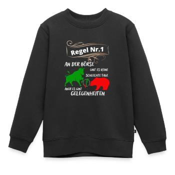 Taureau et ours les animaux du marché boursier et des actions - Sweat Premium enfant bio - noir - Devant - AI Model Kid Female (0cm)