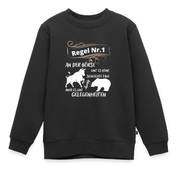 Taureau et ours les animaux du marché boursier et des actions - Sweat Premium enfant bio - noir - Devant - AI Model Kid Female (0cm)