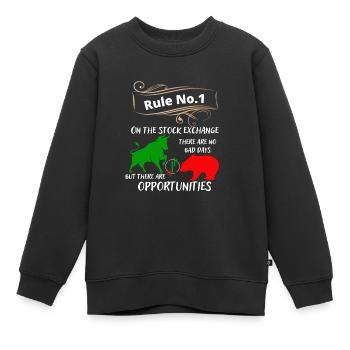 Taureau et ours les animaux du marché boursier et des actions - Sweat Premium enfant bio - noir - Devant - AI Model Kid Female (0cm)