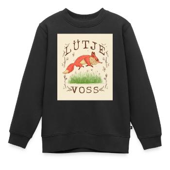 Lütje Voss Petit renard bas-allemand - Sweat Premium enfant bio - noir - Devant - AI Model Kid Female (0cm)