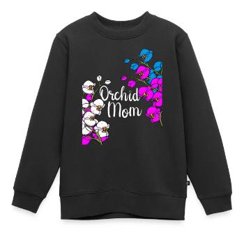 Orchidée Fête des mères Cadeau Fleuriste Orchidée - Sweat Premium enfant bio - noir - Devant - AI Model Kid Female (0cm)