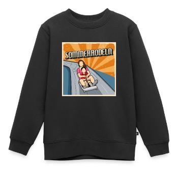 Toboggan d’été Piste de luge d’été - Sweat Premium enfant bio - noir - Devant - AI Model Kid Female (0cm)