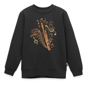 Oboe Spieler Musikinstrument Big Band Fagott - Kinder Premium Organic Sweatshirt - Schwarz - Vorne - AI Model Kid Female (0cm)
