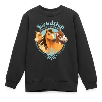 Spirit, Chica Linda Et Boomerang - Friendship - Sweat Premium enfant bio - noir - Devant - AI Model Kid Female (0cm)