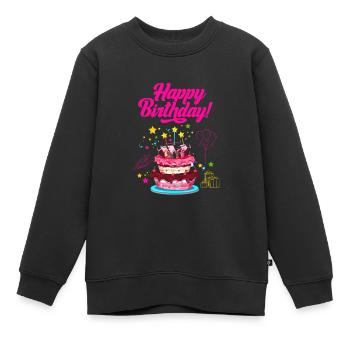 Geburtstag Joyeux anniversaire - Sweat Premium enfant bio - noir - Devant - AI Model Kid Female (0cm)