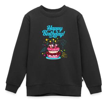 Geburtstag Joyeux anniversaire - Sweat Premium enfant bio - noir - Devant - AI Model Kid Female (0cm)