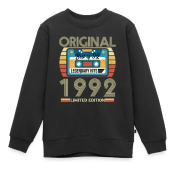 Cadeau D'anniversaire Vintage 1992 - Sweat Premium enfant bio - noir - Devant - AI Model Kid Female (0cm)