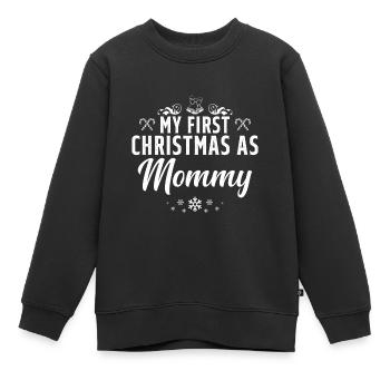 My First Christmas As Mommy - Sweat Premium enfant bio - noir - Devant - AI Model Kid Female (0cm)